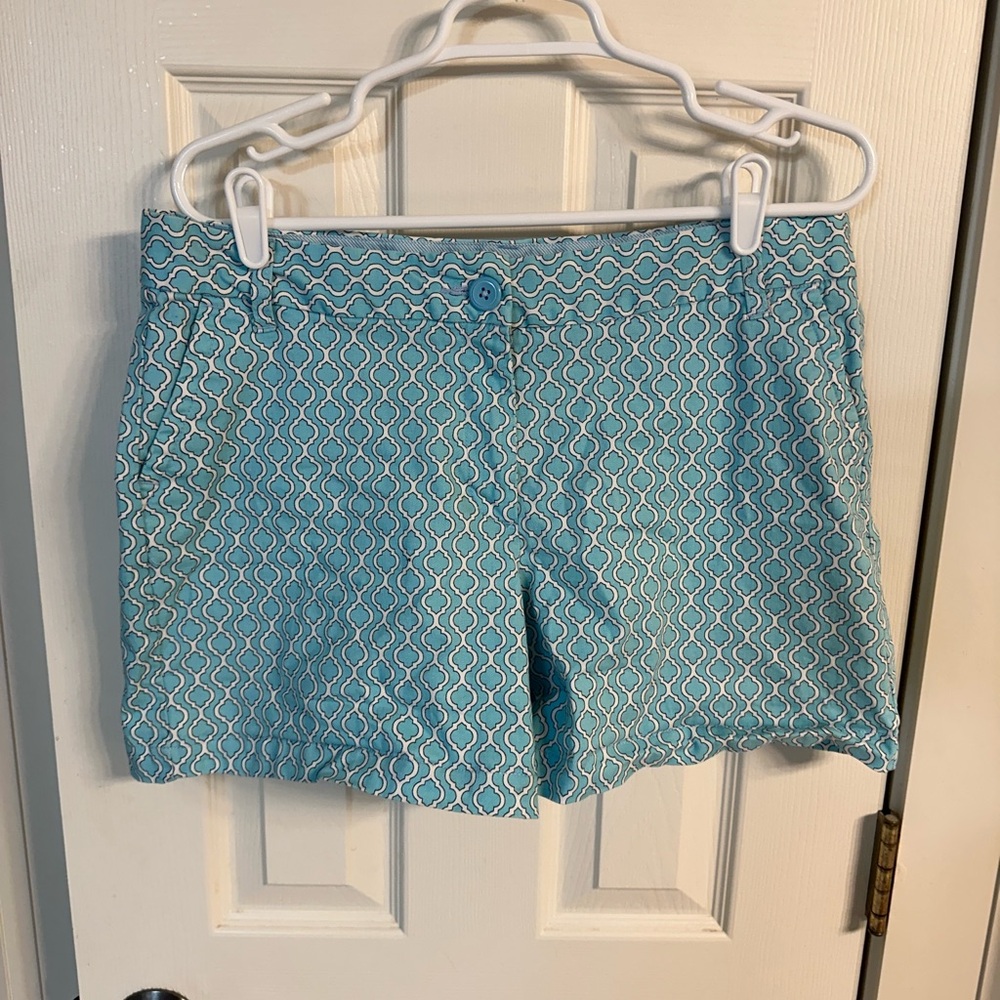 ❤️ Crown & Ivy Size 12 Shorts Teal Print Whimsy Classic